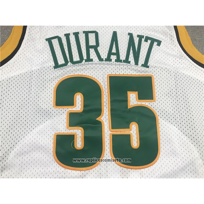 Camiseta Seattle SuperSonics Kevin Durant #35 Mitchell & Ness 2007-08 Blanco